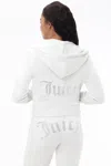 Juicy Couture Plus-size Og Big Bling Velour Hoodie In White
