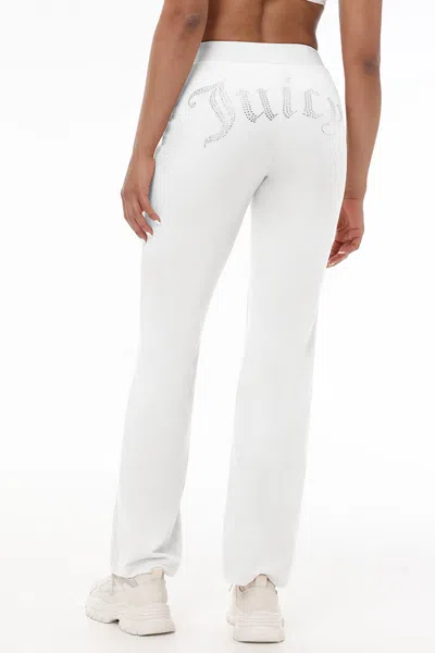 Juicy Couture Plus-size Og Big Bling Velour Track Pants In White