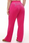Juicy Couture Plus-size Og Big Bling Velour Track Pants In Pink