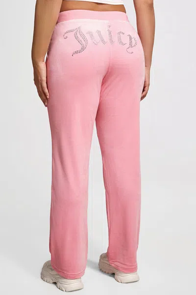 Juicy Couture Plus-size Og Big Bling Velour Track Pants In Pink