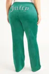 Juicy Couture Plus-size Og Big Bling Velour Track Pants In Green