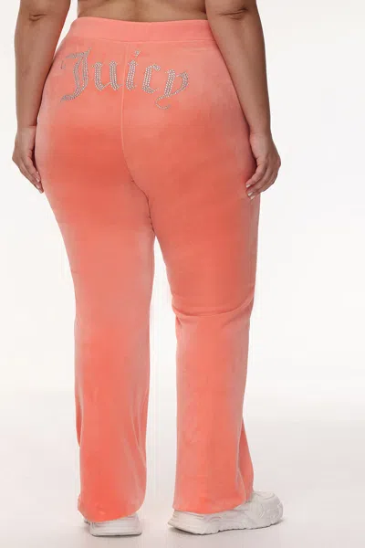 Juicy Couture Plus-size Og Big Bling Velour Track Pants In Orange
