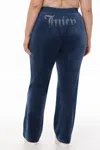 Juicy Couture Plus-size Ombre Big Bling Velour Track Pants In Blue