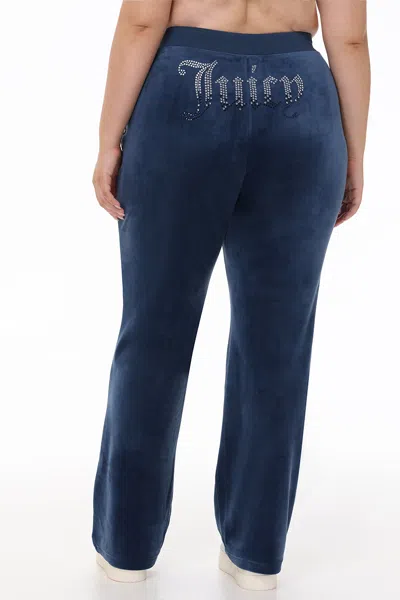 Juicy Couture Plus-size Ombre Big Bling Velour Track Pants In Blue