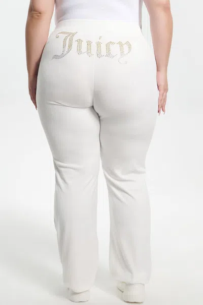 Juicy Couture Plus-size Ombre Big Bling Velour Track Pants In White