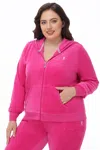 Juicy Couture Plus-size Scottie Cotton Velour Hoodie In Pink