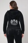 Juicy Couture Plus-size Scottie Cotton Velour Hoodie In Black