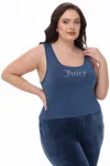 Juicy Couture Plus-size Small Bling Tank Top In Blue