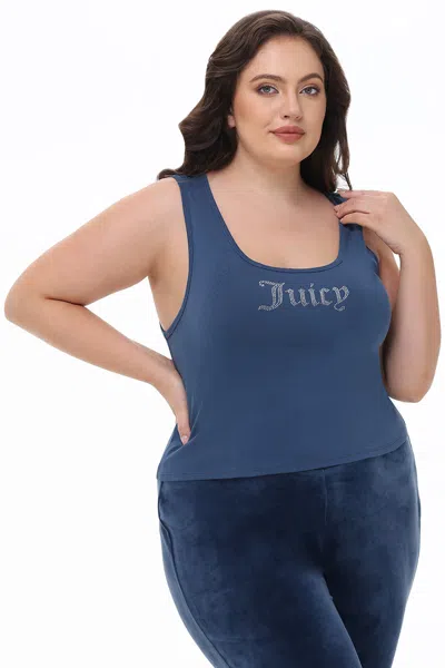 Juicy Couture Plus-size Small Bling Tank Top In Blue