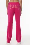 Juicy Couture Plus-size Technicolor Customizable Big Bling Velour Track Pants In Pink