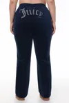 Juicy Couture Plus-size Technicolor Customizable Big Bling Velour Track Pants In Blue