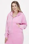 Juicy Couture Plus-size Velour Cropped Jacket With Side Bling In Pink