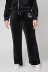 Juicy Couture Plus-size Wide Leg Track Pants In Black