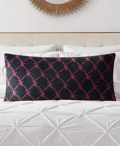 Juicy Couture Plush Body Pillow, 18" X 36" In Black