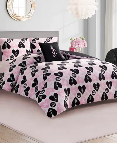 Juicy Couture Plush Reversible Queen Heart Logo 3-pc. Comforter Set, Twin/twin Xl In Multi