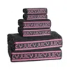 Juicy Couture Plush Stripe Bath Towel Set In Black