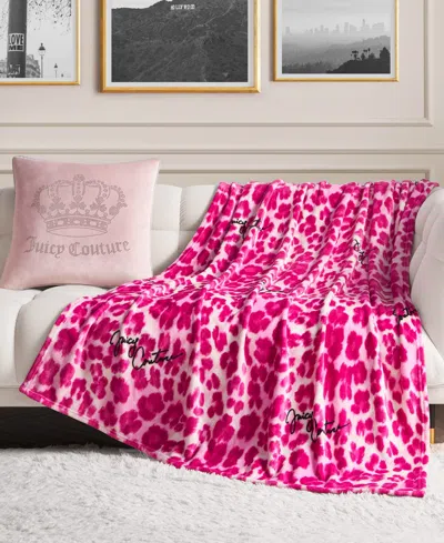Juicy Couture Plush Throw, 50" X 70" In Pink