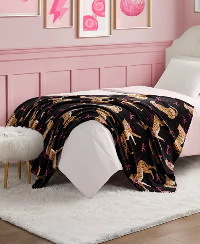Juicy Couture Plush Throw, 50" X 70" In Brown