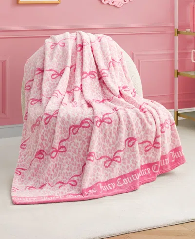 Juicy Couture Plush Throw, 50" X 70" In Pink