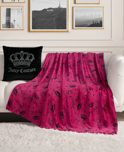 Juicy Couture Plush Throw, 50" X 70" In Red