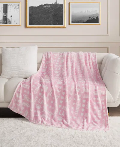 Juicy Couture Plush Throw, 50" X 70" In Pink