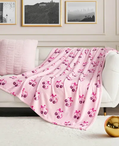 Juicy Couture Plush Throw, 50" X 70" In Pink