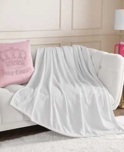 Juicy Couture Plush Throw, 50" X 70" In White