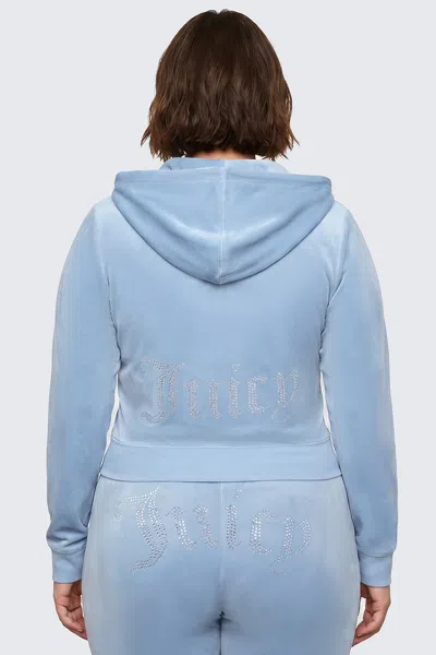 Juicy Couture Plus-size Og Big Bling Velour Hoodie In Multi