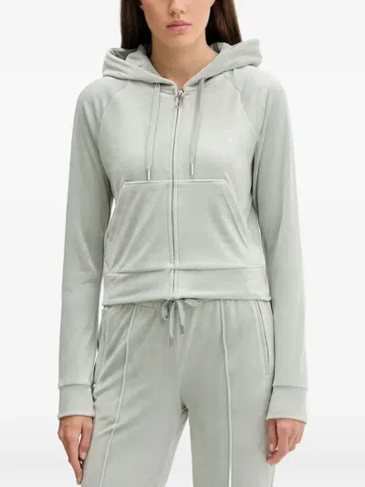 Juicy Couture Pockets Zip-up Hoodie In Gray