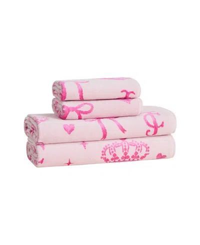 Juicy Couture Printed Jacquard Cotton 4-piece Bath Towel Set