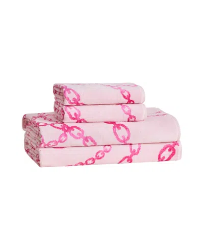 Juicy Couture Printed Jacquard Cotton 4-piece Bath Towel Set