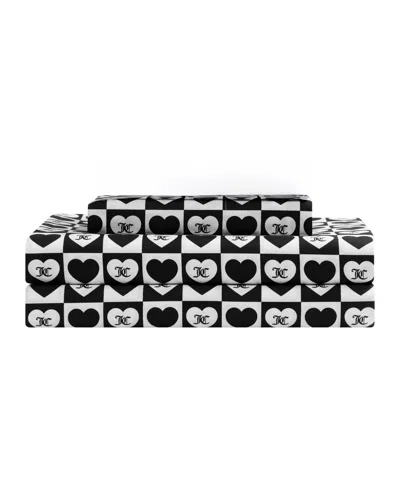 Juicy Couture Printed Microfiber 3-piece Sheet Set, Twin In Black