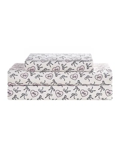 Juicy Couture Printed Microfiber 3-piece Sheet Set, Twin In Multi