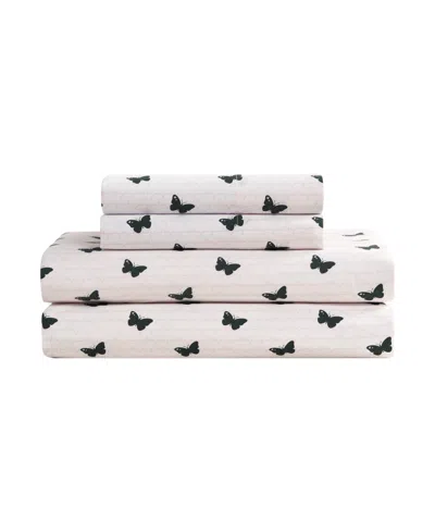 Juicy Couture Printed Microfiber 4-piece Sheet Set, Queen In Neutral