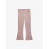Juicy Couture Purple Dove Diamante Boot-cut Velour Joggers 7-16 In Neutral