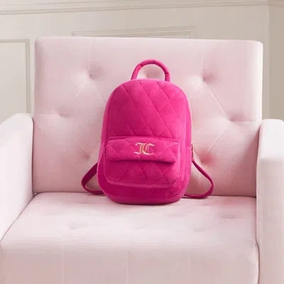 Juicy Couture Quilted Backpack 1-piece Decorative Pillow In Hot Pink