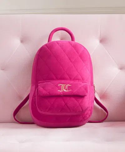Juicy Couture Quilted Backpack Shaped Decorative Pillow, 12" X 8.5" In Pink