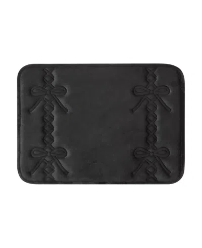 Juicy Couture Quilted Memory Foam Bath Mat, 17" X 24" In Black