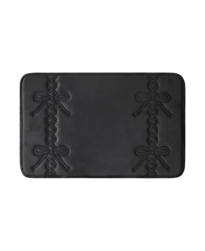 Juicy Couture Quilted Memory Foam Bath Mat, 20" X 32" In Black