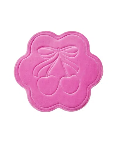Juicy Couture Quilted Memory Foam Bath Mat, 24" X 26" In Pink