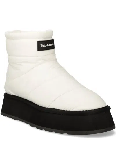 Juicy Couture Quilted Platform Boots In White