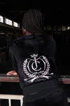 Juicy Couture Relaxed Velour Zip Hoodie In Black