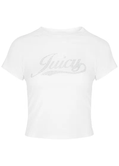 Juicy Couture Retro Logo-embellished Cotton T-shirt In White