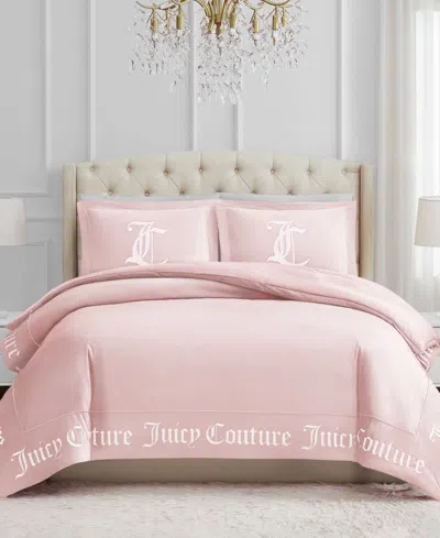 Juicy Couture Reversible Velvet Comforter Set, King In Marshmallow