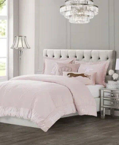 Juicy Couture Reversible Velvet Comforter Set, King In Pink