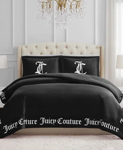 Juicy Couture Reversible Velvet Comforter Set, Twin/twin Xl In Black