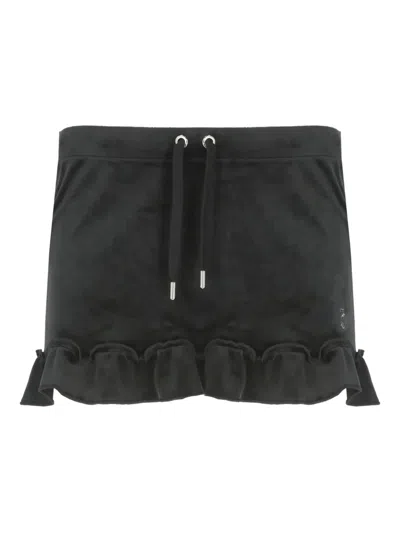 Juicy Couture Rhinestone-embellished Ruffled Skirt In Black