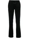 Juicy Couture Rhinestone-embellished Velvet Track Pants In Schwarz