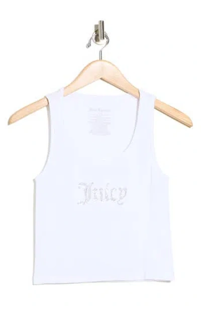 Juicy Couture Rhinestone Logo Seamless Crop Tank In Blue