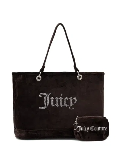 Juicy Couture Rhinestone-logo Tote Bag In Brown